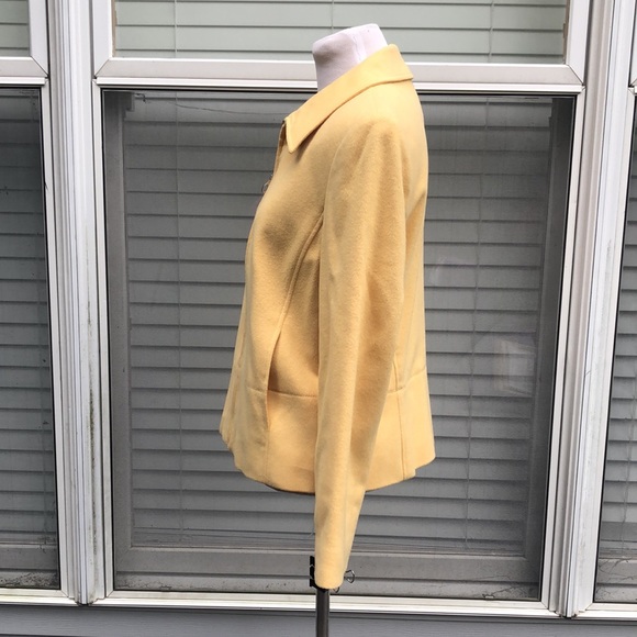 Louben Yellow Front Zip Pea Coat size 10 - Picture 4 of 11